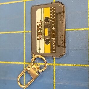 Retro Cassette Keychain - Black and Multicolor New